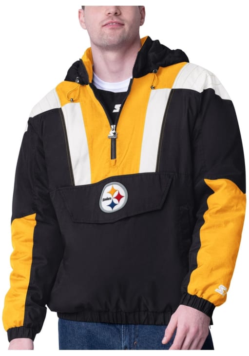 Starter Pittsburgh Steelers Mens Charger BLACK Pullover Jackets