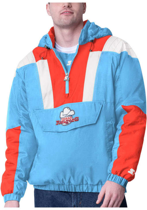 Starter Texas Rangers Mens Charger LIGHT BLUE Pullover Jackets