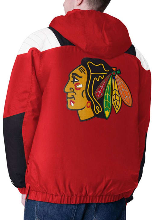 Starter Chicago Blackhawks Mens Charger BLACK Pullover Jackets