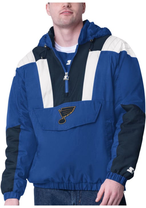 Starter St Louis Blues Mens Charger Blue Pullover Jackets - 9439368