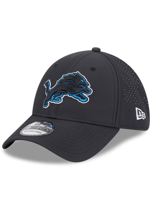 Detroit Lions Mens Night 39THIRTY BLACK New Era Flex Hat  display picture 2