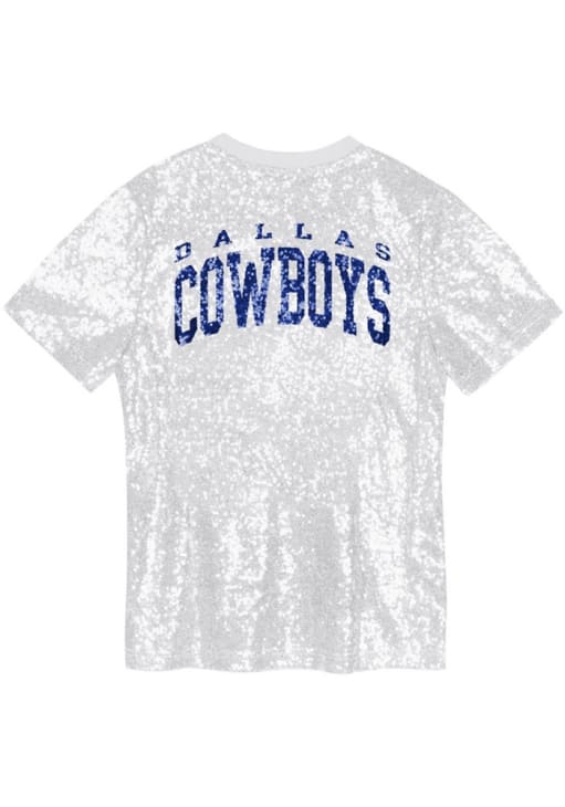 Dallas Cowboys Womens Sequin Fashion Football Jersey White, White, 100% POLYESTER, Size 2XL Dallas Cowboys Womens Sequin Fashion Football Jersey White, White, 100% POLYESTER, Size 2XL