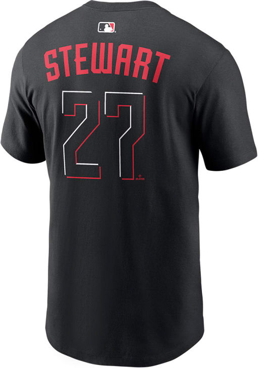 Sal Stewart Cincinnati Reds BLACK Alternate Short Sleeve Player T