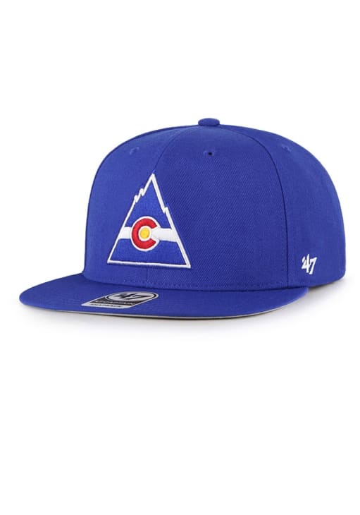 NHL Colorado Rockies 47 ROYAL Retro Rockies No Shot Snapback Hat
