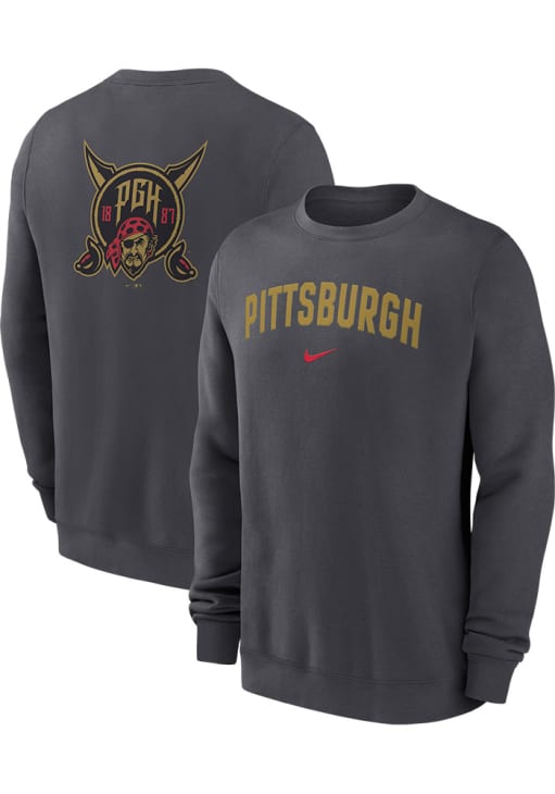 Nike Pittsburgh Pirates Mens ANTHRACITE Fanwear City Connect Crew