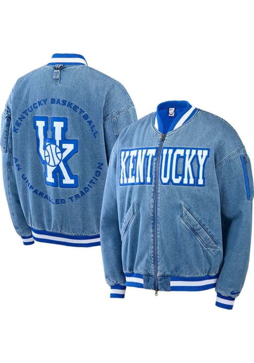 何*子様 90S/Kentucky Wildcats/スタジャン/スタジャン/M NCAA 90s Kentucky Wildcats Blue and White Leather Jacket