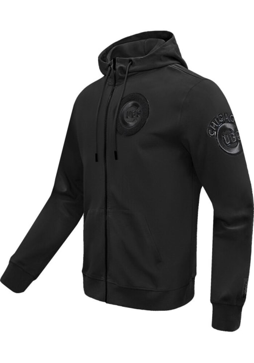 Pro Standard Chicago Cubs Mens BLACK Triple Black Zip - 98510274