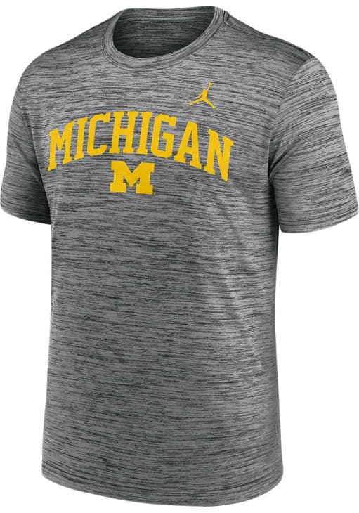 Nike Michigan Wolverines ATHLETICGREY Arch Logo Short Sleeve T