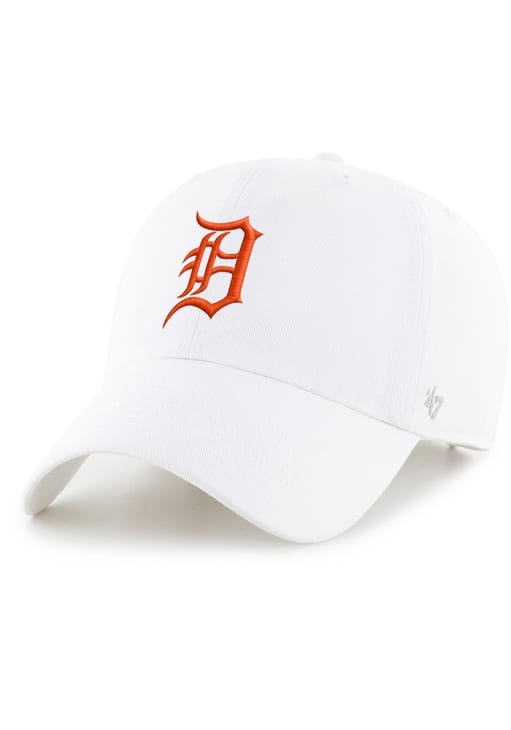 47 Detroit Tigers White Clean Up with Orange D logo 
