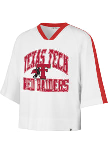 47 Texas Tech Red Raiders Womens White Drop Needle Short Sleeve T-Shirt