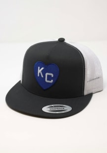 Charcoal Rally Kansas City Monarchs Heart KC Trucker Adjustable Hat