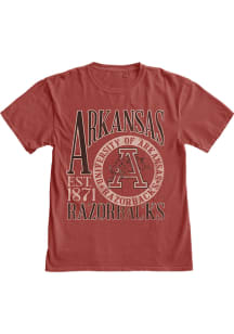 Blue 84 Arkansas Razorbacks Cardinal Overdyed First Dibs Short Sleeve T Shirt