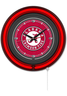 Alabama Crimson Tide Script Double Neon Wall Clock