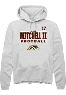 Jason Mitchell II Western Michigan Broncos Mens White Football NIL Stacked Box Player Hood