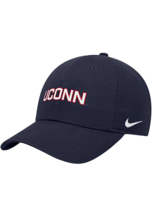 Nike UConn Huskies Wordmark Club Cap Adjustable Hat - Navy Blue