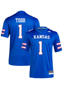 Jalen Todd  Adidas Kansas Jayhawks Royal Blue NIL Name And Number Football Jersey
