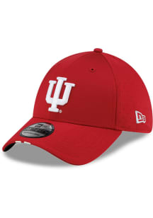 New Era Indiana Hoosiers Mens Crimson Silicone Patch Featherweight Poly 39THIRTY Flex Hat