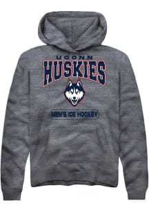 Summit Sportswear UConn Huskies Mens Grey Men's Ice Hockey Long Sleeve Hoodie