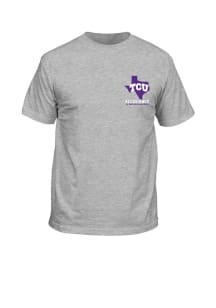 TCU Horned Frogs Grey Waving Flag Short Sleeve T Shirt