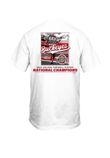 Ohio State Buckeyes White 2024 Football National Champions Brutus Stadium Short Sleeve T Shirt