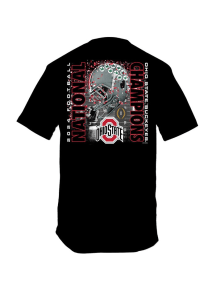 Ohio State Buckeyes Black 2024 Football National Champions Confetti Short Sleeve T Shirt