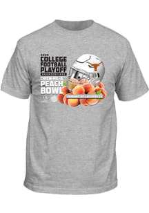 Texas Longhorns Grey Football 2024 Peach Bowl Bound Short Sleeve T Shirt