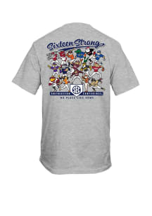 SEC Grey Baseball Mascot Illustration Short Sleeve T Shirt