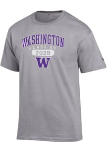 Champion Washington Huskies Grey Class of 2028 Jersey Short Sleeve T Shirt