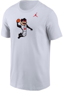 Nike Cincinnati Bearcats White Bearcat Playing Basketball Short Sleeve T Shirt