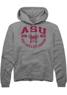 Summit Sportswear Arizona State Sun Devils Mens Grey Big 12 2026 Men's Swim & Dive Champions Long..