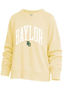 Baylor Bears Womens Yellow Willow Washed Crew Sweatshirt