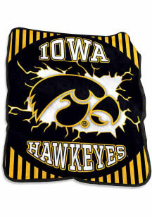 Iowa Hawkeyes Lightning Raschel Throw Blanket - Black