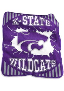 K-State Wildcats Lightning Raschel Throw Blanket - Purple