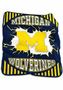 Michigan Wolverines Lightning Raschel Throw Blanket - Yellow