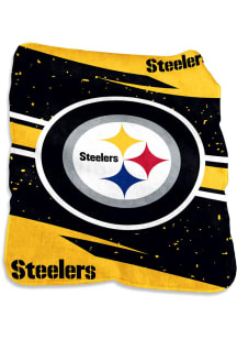 Pittsburgh Steelers Circle Raschel Throw Blanket - Black