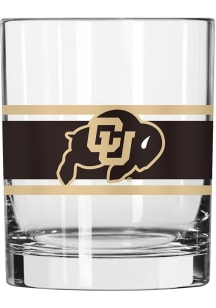 Colorado Buffaloes 14oz Stripe Rock Glass - Silver