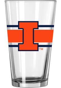 Illinois Fighting Illini 14oz Stripe Rock Glass - Orange