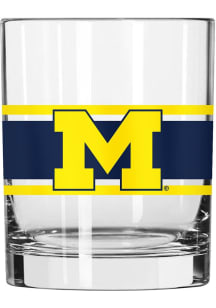 Michigan Wolverines 14oz Stripe Rock Glass - Yellow