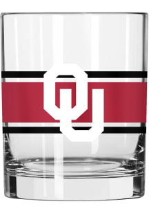 Oklahoma Sooners 14oz Stripe Rock Glass - Crimson