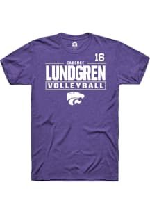 Cadence Lundgren K-State Wildcats Purple NIL Stacked Box Short Sleeve Player T Shirt