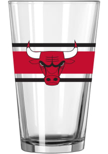 Chicago Bulls 16oz Stripe Pint Glass - Red
