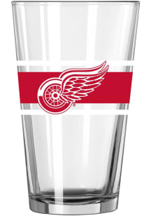 Detroit Red Wings 16oz Stripe Pint Glass - Red