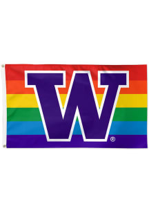 Washington Huskies Pride Deluxe Silk Screen Grommet Flag - Purple