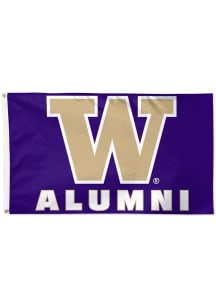 Washington Huskies Alumni Deluxe Silk Screen Grommet Flag - Purple