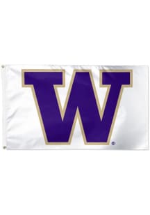 Washington Huskies Deluxe Silk Screen Grommet Flag - White