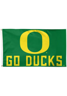 Oregon Ducks Slogan Deluxe Silk Screen Grommet Flag - Green