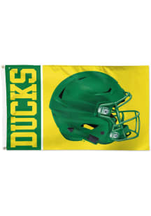 Oregon Ducks Helmet Deluxe Silk Screen Grommet Flag - Green
