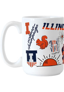 Illinois Fighting Illini 15oz Native Ceramic Mug - Orange