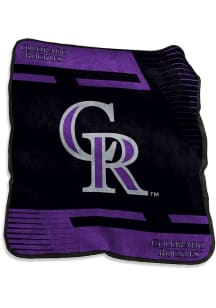 Colorado Rockies Double Stripe Raschel Throw Blanket - Purple