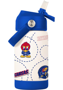 Kansas Jayhawks 12oz Mascot Kids Stainless Steel Bottle - Blue